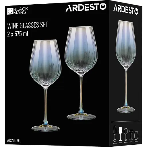 Набір келихів Ardesto Black Mars Zenith для вина 575 мл 2 шт. прозорий (AR2657EL) - фото 4