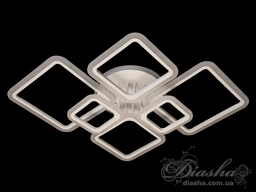 Дитяча LED люстра з пультом, диммером та підсвічуванням, 150Вт, біла - фото 2