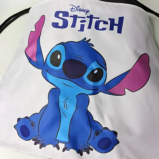 Детская сумка Стич для спортивной формы и обуви 35х40 см белая (25-49) - фото 3