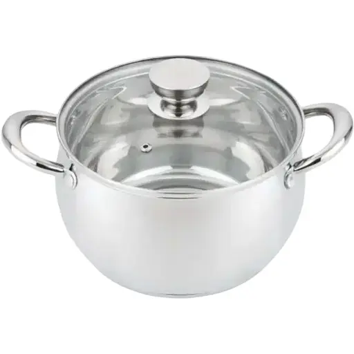 Каструля Sesame 20х11.5 см з нержавіючої сталі, для індукційних плит, зі скляною кришкою 3.6 л - фото 1