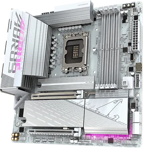 Материнская плата Gigabyte B860M Aorus Elite Wi-Fi 6E Ice LGA 1851 (B860M A ELT WF6E ICE) Б/У - фото 2
