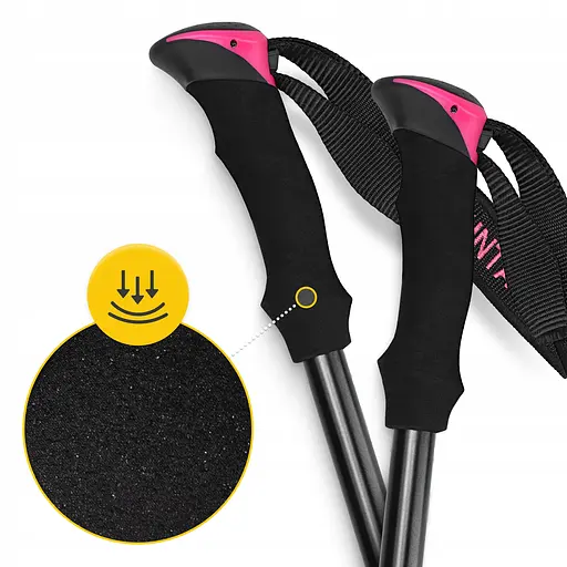 Трекинговые палки Mountain Goat Peak+ 65-135 см Black/Pink (P-5905973404648) - фото 12