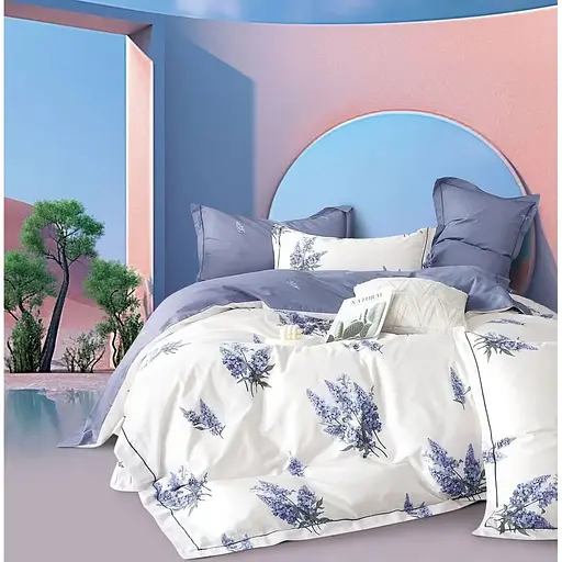 Комплект постельного белья Soho Studio Lavander Евро 200x230 см молочно-лавандовый (A130047) - фото 1