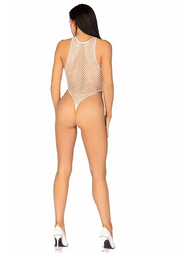 Leg Avenue Net snap crotch tank bodysuit OS White One size - фото 6