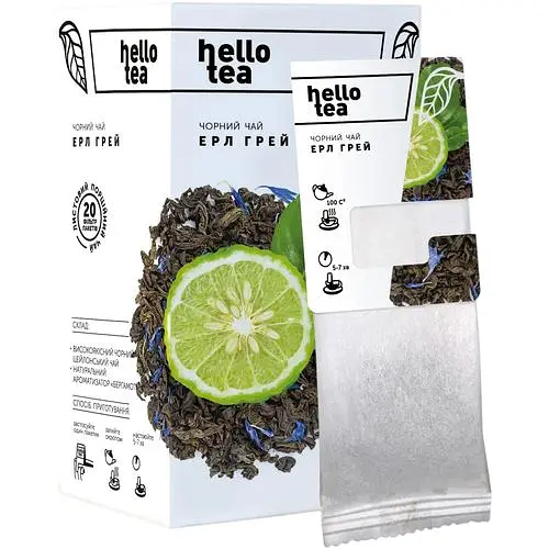 Чай чорний Hello Tea Ерл Грей 20 шт - фото 1