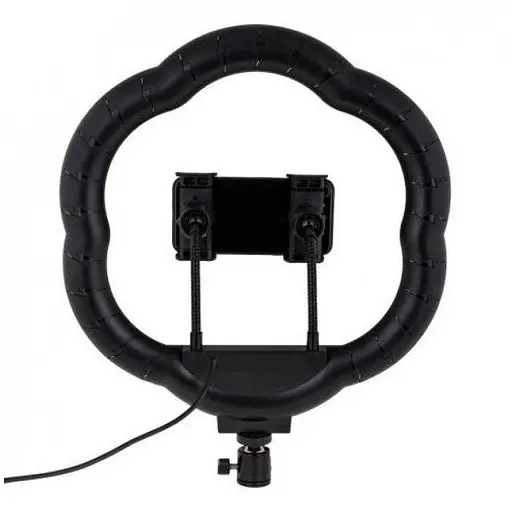 Кільцева світлодіодна RGB Led Лампа 26 см LC-318 (Flower Type) з подвійним затискачем для телефона - фото 4