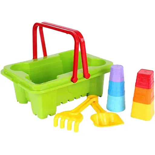 Песочный набор Technok Toys 4500 ведерко, лопатка, грабли и формочки