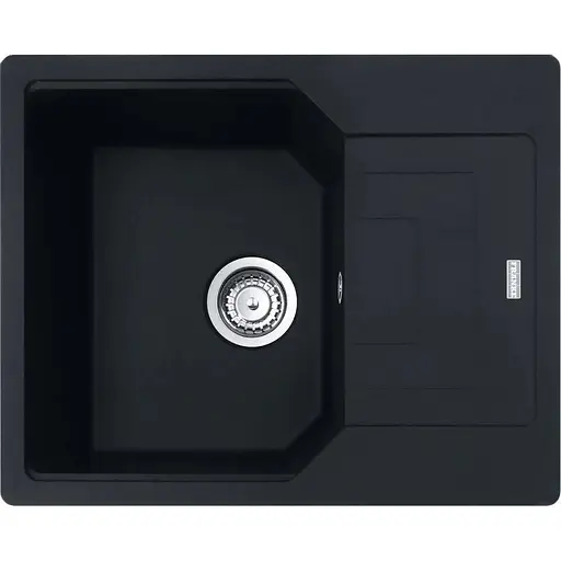 Кухонна мийка Franke Urban, фраграніт, прямокутник, з крилом, 620х500х220мм, чаша - 1, врізна, оборотна, UBG 611-62, чорний матовий