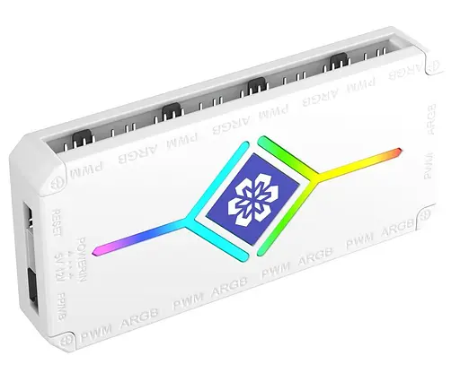 Контролер Coolmoon PWM ARGB controller (H9 WHITE) White - фото 3