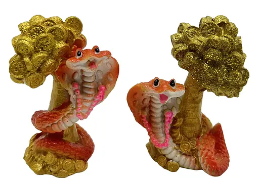 Сувенір керамічний Змія біля грошового дерева, 697, 8 см (В асортименті) - фото 3
