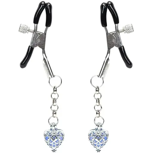 Затискачі для сосків Liebe Seele Glow-in-dark Nipple Clamps блакитний