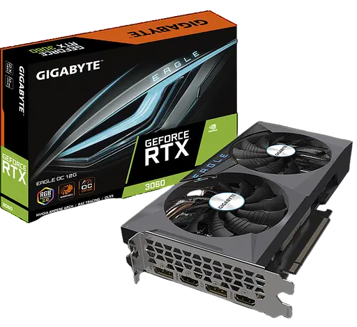 Видеокарта GeForce RTX 3060 12GB Gigabyte Eagle OC (GV-N3060EAGLE OC-12GD) Б/У - фото 1