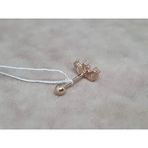 Золота сережка для пірсингу хеліксу Ірій з фіанітами. З40034ШТ - фото 4