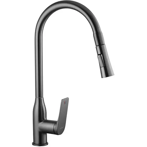 Змішувач для кухні з висувним виливом Kroner KRP Graz - GRP030-T Графит - фото 1