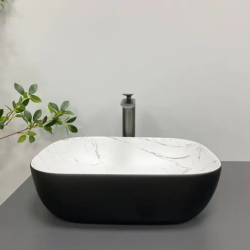 Умивальник VBI Ravenna marmo black matt накладний VBI-011220, Чорний матовий - фото 3