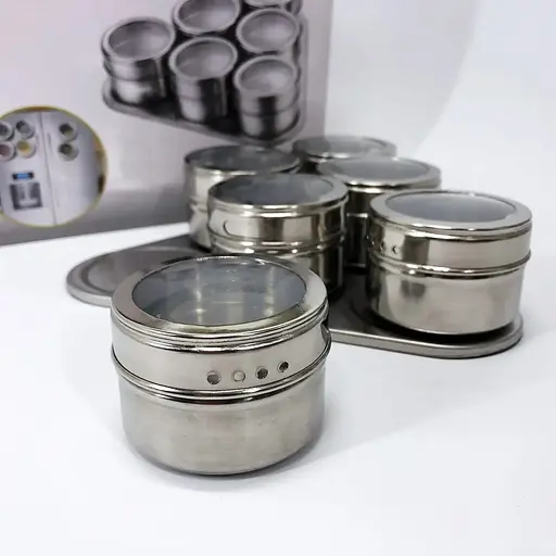 Набор емкостей для специй и приправ с магнитной подставкой, 6 кухонных баночек по 100 мл, Zauberg 87218 - фото 9