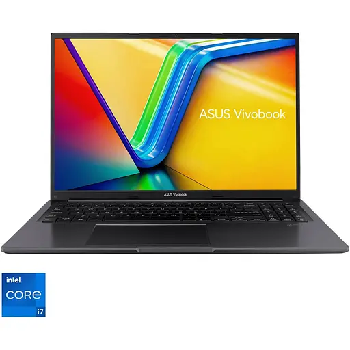 Ноутбук ASUS Vivobook 16 A1605VA з процесором Intel Core i7-13700H pana la 5.0GHz, 16'', WUXGA, IPS, 16GB DDR4, 512GB SSD, Intel Iris X, графікою, No OS, Indie чорний