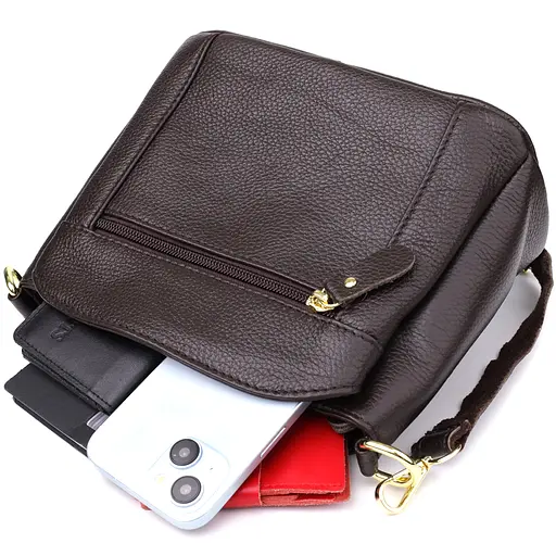 Женская сумка Vintage из натуральной кожи с удобной внутренней организацией 22.5х16.5х11.5 см sum0027555 - фото 9