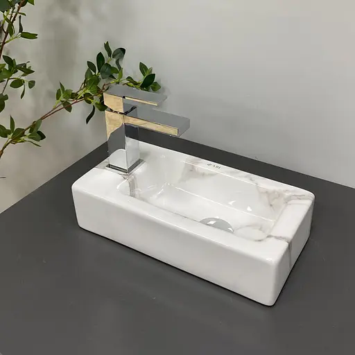 Умивальник VBI Komo R calcatta накладний підвісний VBI-015621, Мармур - фото 4