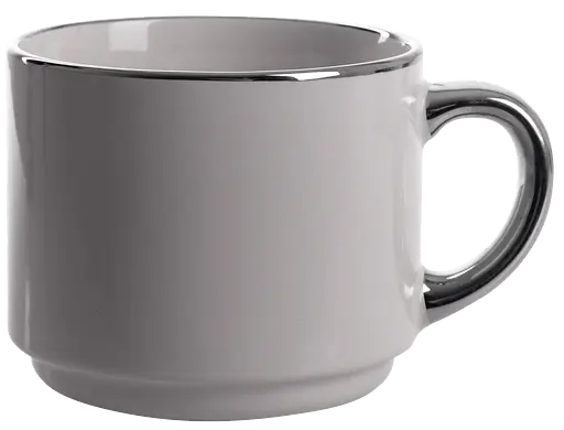 Набір чашок Limited Edition Silver 4х300 мл на металевій підставці порцеляна (RX-N240581) - фото 2