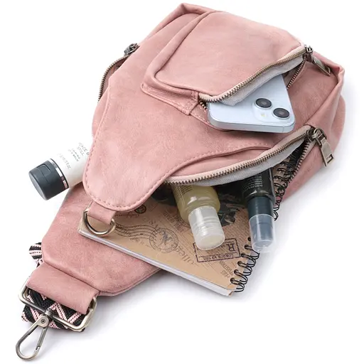 Сумка женская Vintage с акцентом на текстильную лямку из гладкой экокожи 18х33х10 см sum0026937 - фото 8