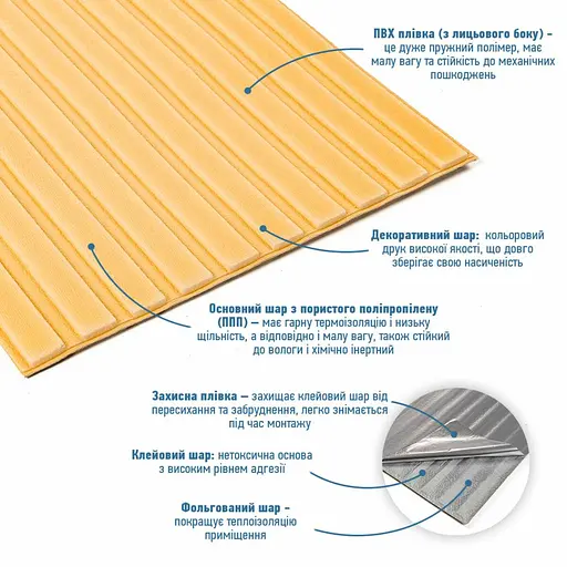 Панель-рейка в рулоне 2900х350х6мм Желто-песочный SW-00002071 - фото 2