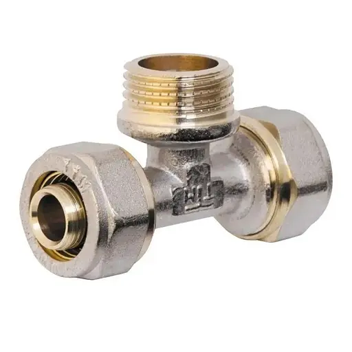 Тройник обжимной SD Forte Valve SV160161516 для труб 16 мм 1/2" наружная - фото 1