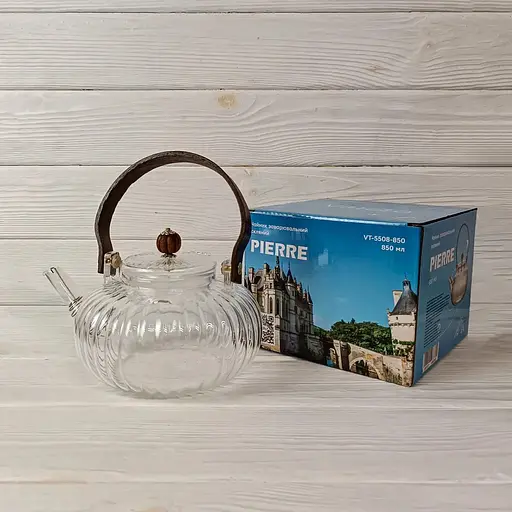 Чайник заварочный стеклянный Vittora Pierre 850 мл VT-5508-850 (146636) - фото 2