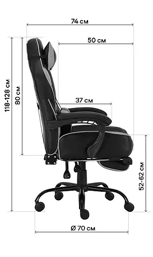 Геймерське крісло GT Racer коричневе з білим (X-2748 Dark Brown/White) - фото 10