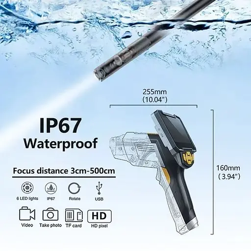 Эндоскоп автомобильный Prostormer SPCC066 технический с 4.3'' дисплеем 8 мм диаметр с записью 1080P 10 метров - фото 8