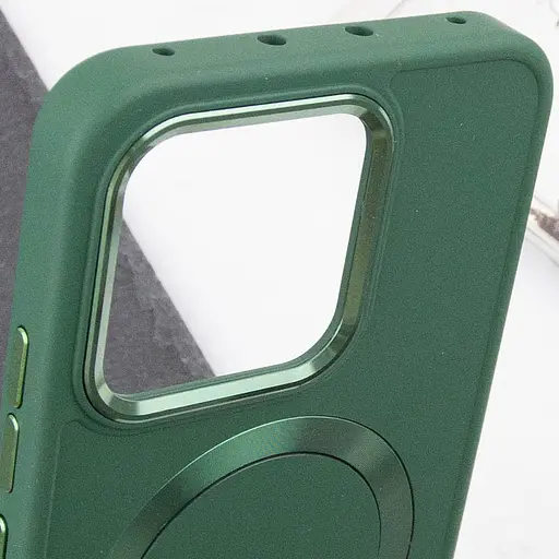 TPU чехол Bonbon Metal Style with MagSafe для Xiaomi 14 Pro Зеленый / Army Green - фото 5