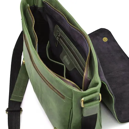 Кожаная мужская сумка через плечо TARWA 37х27х11 см sum0026670 - фото 7