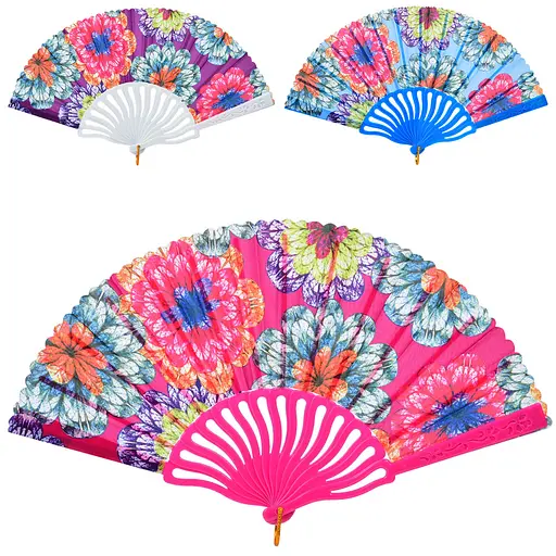 Веер цветы 23 см (в ассортименте) JD2668 - фото 2