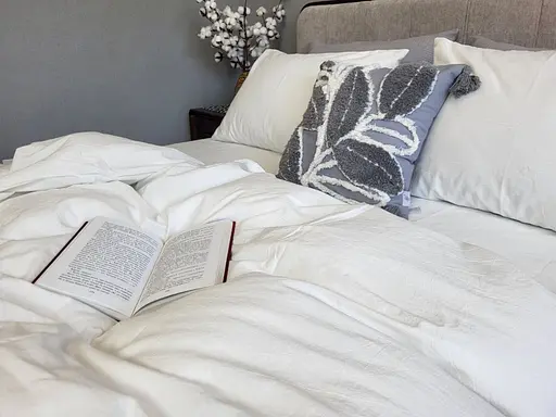 Комплект постельного белья LUXURY Washed из вареного хлопка Молочный Milk - двуспальный - фото 2