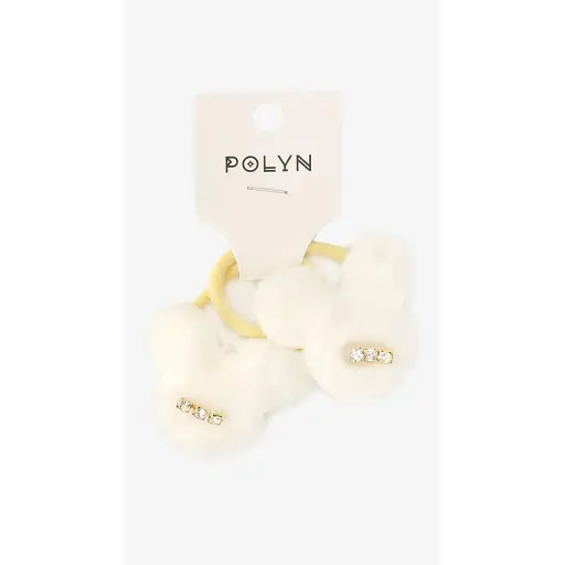 Резинка с украшениями для девочки Polin 2 шт 4048A-21 Молочный - фото 1