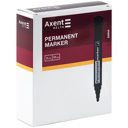 Набір маркерів Axent Permanent D2605 круглий 2 мм 12 шт. червоний (D2605-06) - фото 3