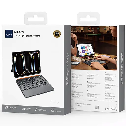 Чехол-клавиатура WIWU MK-005 3 in 1 for iPad Pro 11" (2024) Grey - фото 8