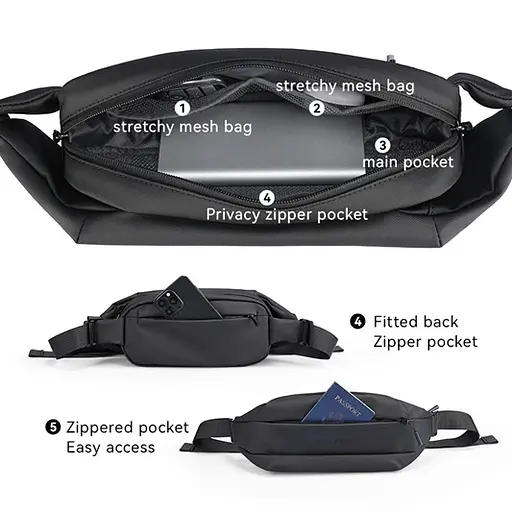 Сумка бананка Mark Ryden MR532 на пояс (Черный) - фото 3