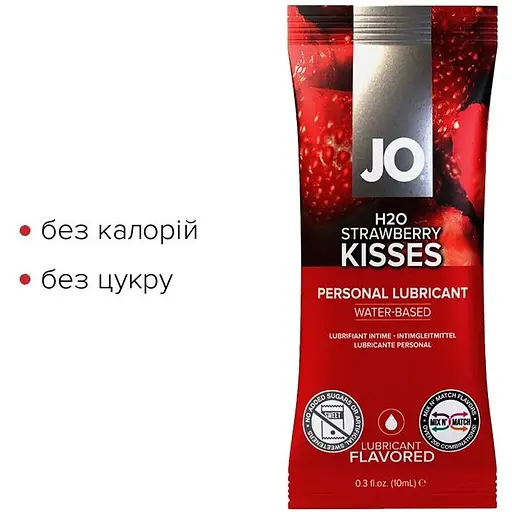 Набір лубрикантів Foil Display Box - JO H2O Lubricant - Strawberry - 12 x 10ml - фото 3