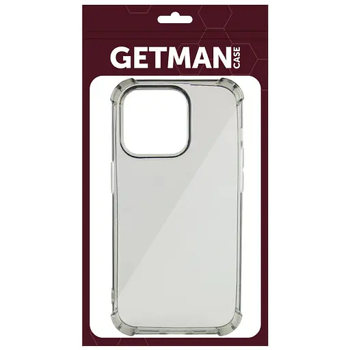 Чохол TPU Getman Ease logo посилені кути для Apple iPhone 14 Pro Max 6.7 Сірий прозорий