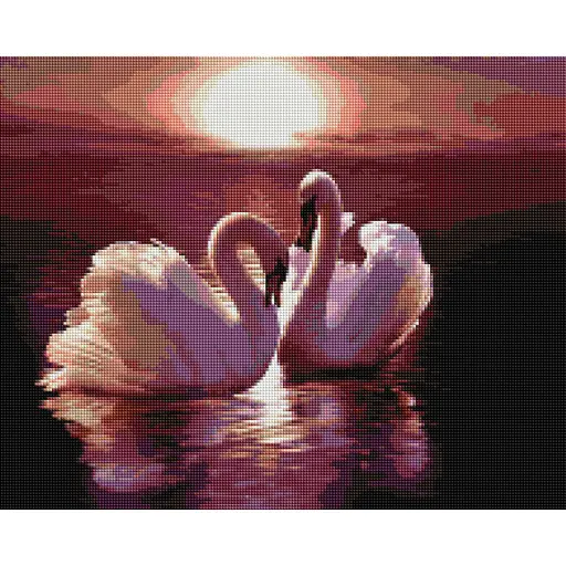 Алмазная мозаика Пара лебедей Brushme DBS1013 40х50 см
