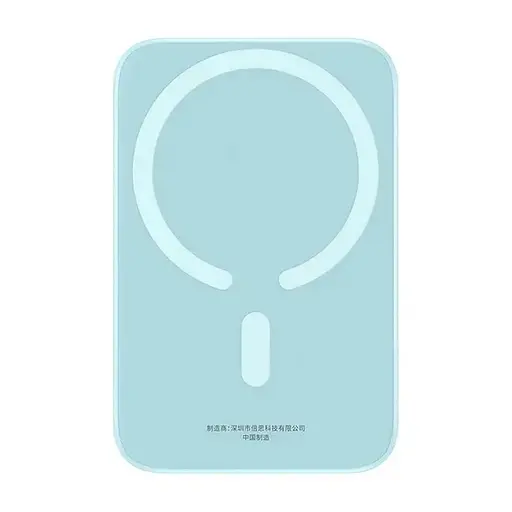 Магнитный портативный павербанк с беспроводной зарядкой Baseus Magnetic 20 W 6000 mAh для iPhone синий