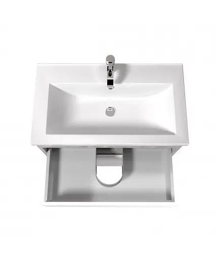 Тумба Мойдодир Polo Loft 70-U з умивальником Cosmo бетон з білим Білий - фото 5