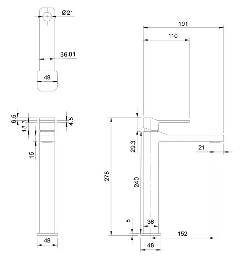 Змішувач для раковини Omnires Slide chrome (SL7712CR) - фото 2