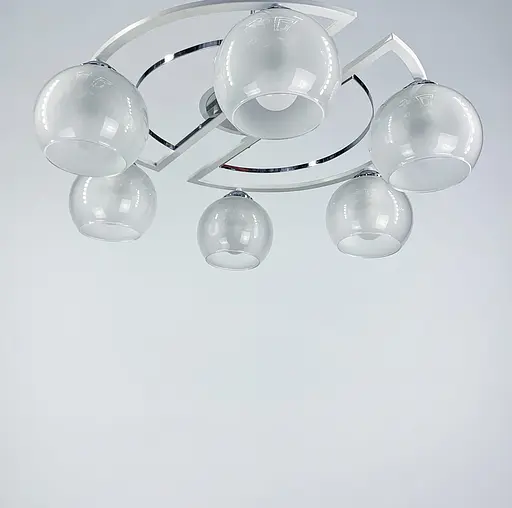 Белая потолочная люстра на 6 плафонов | Ст. 51795/6 CH+WT+WT | Line F - фото 5