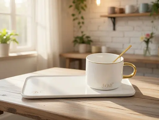 Чашка порцелянова з блюдцем та ложкою Interos LOVE 200 мл (3411) - фото 3