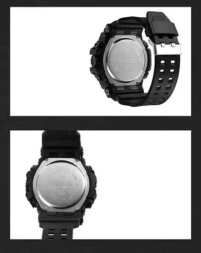 Тактичний чоловічий годинник Skmei 1968 Чорний з чорним циферблатом - фото 9