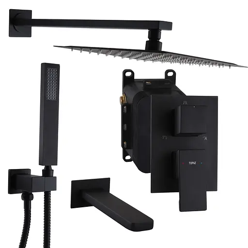 Душевая система скрытого монтажа Topaz Odiss TO 08115-H13-BL Smart, Черный матовый - фото 2