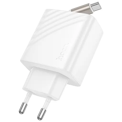 МЗП Hoco N57 Full PD20W with retractable cable Type-C (2USB-C) White - фото 3