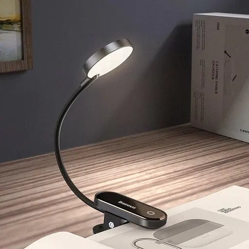 Міні лампа-прищіпка Baseus з акумулятором Comfort Mini Clip Lamp 350 мА·ч 3 режими Гнучкість 360° Чорний - фото 7